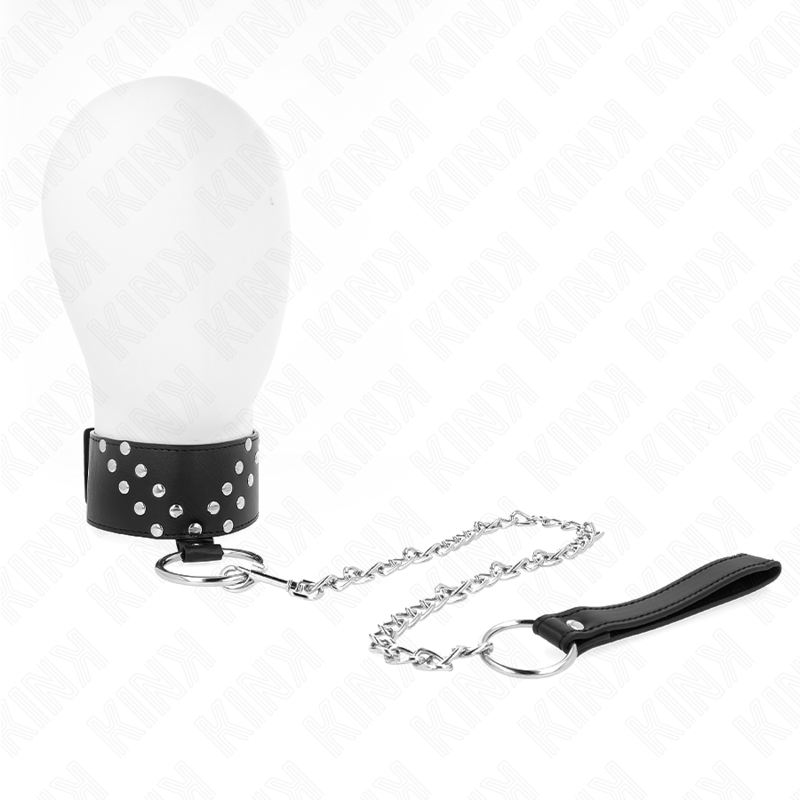 KINK - COLLIER DE COU AVEC CEINTURE 65 CM AVEC RIVET EN V, RÉGLABLE 36-43 CM X 5 CM