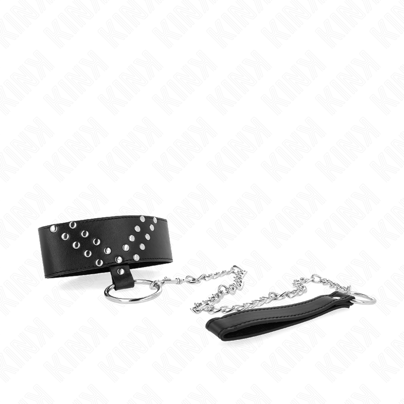 KINK - COLLIER DE COU AVEC CEINTURE 65 CM AVEC RIVET EN V, RÉGLABLE 36-43 CM X 5 CM