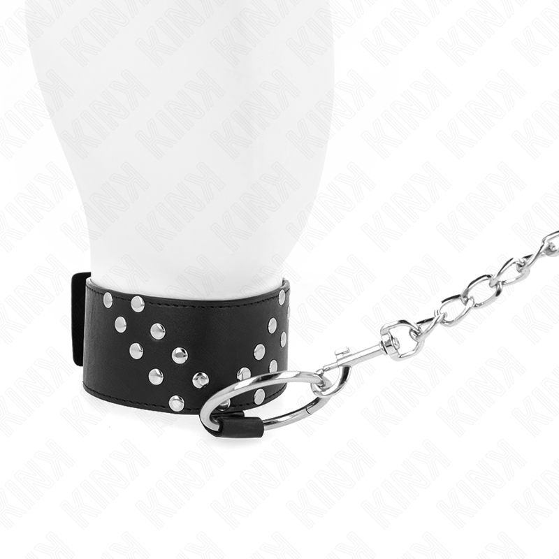 KINK - COLLIER DE COU AVEC CEINTURE 65 CM AVEC RIVET EN V, RÉGLABLE 36-43 CM X 5 CM