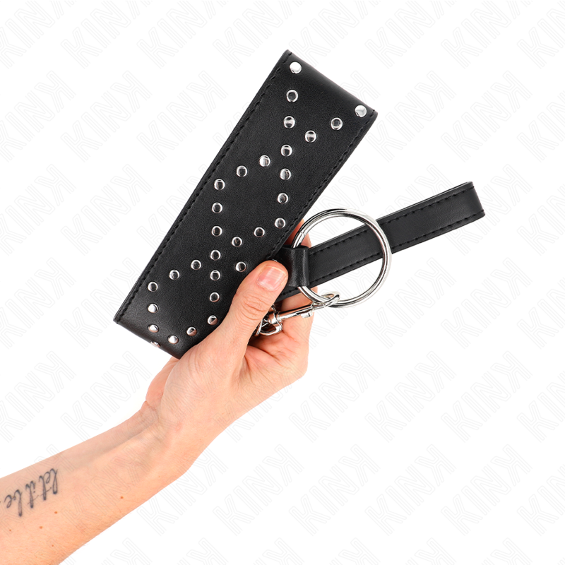 KINK - COLLIER 65 CM AVEC LAISSE À RIVETS ARGENTÉS MODÈLE 3 AJUSTABLE 36-43 CM X 5 CM
