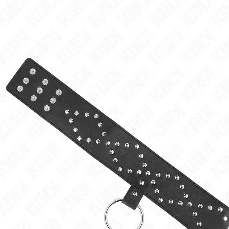 KINK - COLLIER 65 CM AVEC LAISSE À RIVETS ARGENTÉS MODÈLE 3 AJUSTABLE 36-43 CM X 5 CM