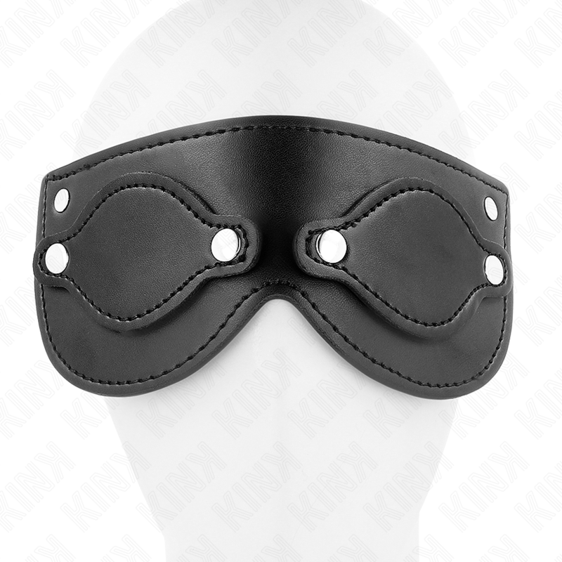 KINK - MASQUE EN SIMILI CUIR AVEC CACHES YEUX AMOVIBLES 22 x 9 CM