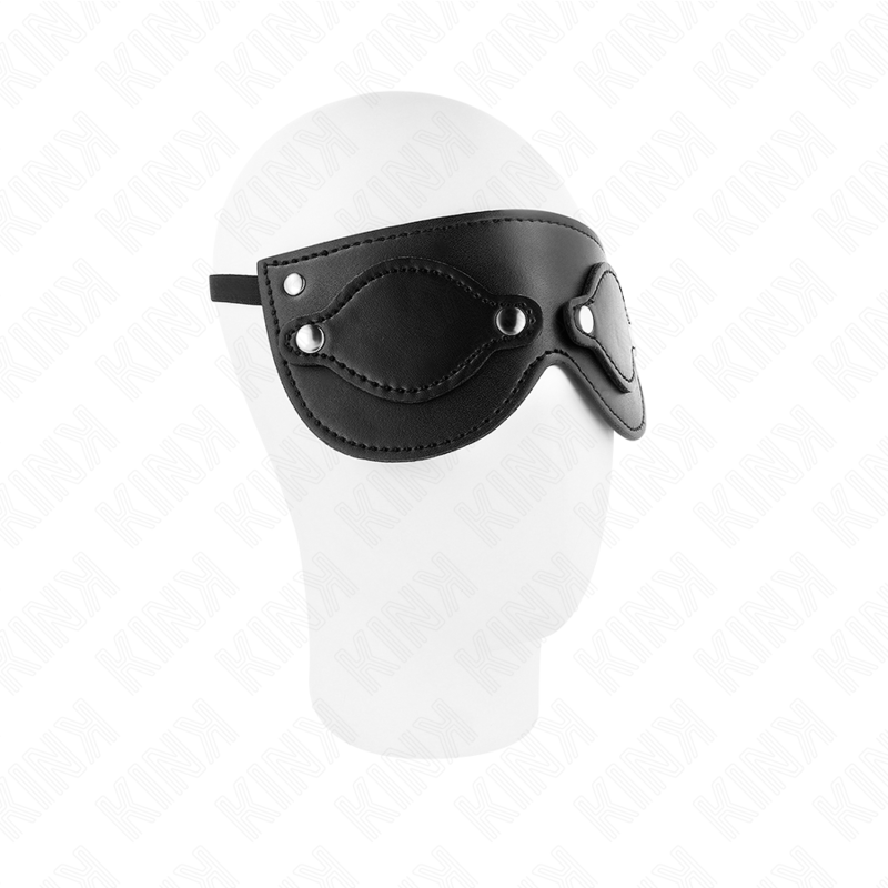 KINK - MASQUE EN SIMILI CUIR AVEC CACHES YEUX AMOVIBLES 22 x 9 CM