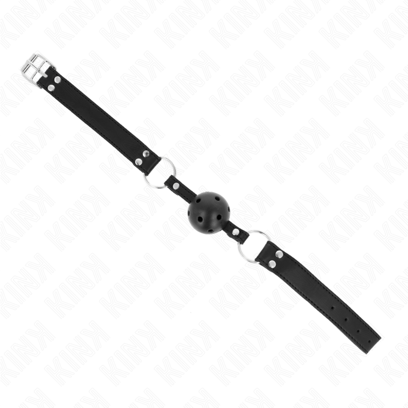 KINK - BAILLON RESPIRANT 4 CM AVEC DOUBLE RIVET MODÈLE 1 NOIR 62,5 x 2,5 CM RÉGLABLE 42-58 CM