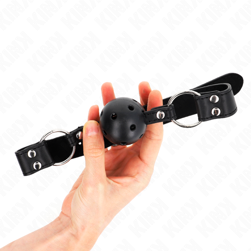 KINK - BAILLON RESPIRANT 4 CM AVEC DOUBLE RIVET MODÈLE 1 NOIR 62,5 x 2,5 CM RÉGLABLE 42-58 CM