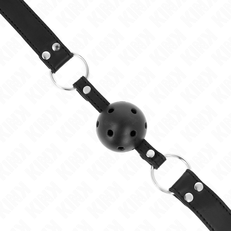 KINK - BAILLON RESPIRANT 4 CM AVEC DOUBLE RIVET MODÈLE 1 NOIR 62,5 x 2,5 CM RÉGLABLE 42-58 CM