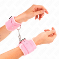 KINK - MENOTTES FOURRÉES ROSES AVEC SANGLE ROSE RÉGLABLE 17-29 CM X 6 CM