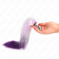 KINK - PLUG ANAL TAILLE S 7 X 3 CM AVEC QUEUE EN PLASTIQUE 40 CM VIOLET