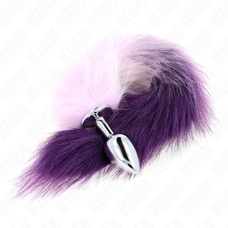 KINK - PLUG ANAL TAILLE S 7 X 3 CM AVEC QUEUE EN PLASTIQUE 40 CM VIOLET