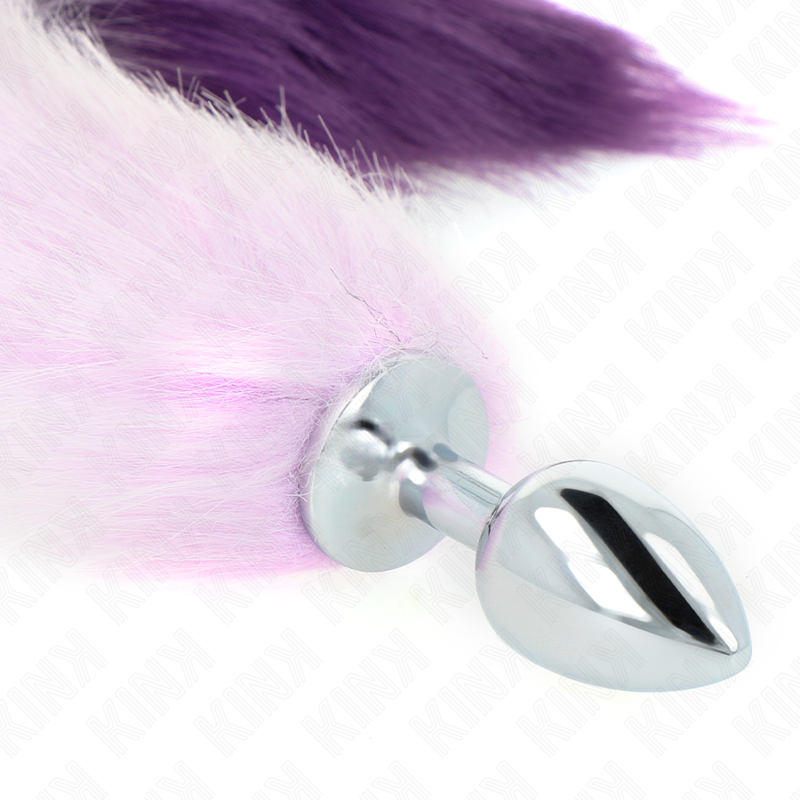 KINK - PLUG ANAL TAILLE S 7 X 3 CM AVEC QUEUE EN PLASTIQUE 40 CM VIOLET