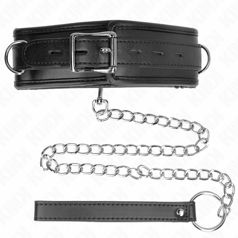 KINK - COLLIER EN SIMILI-CUIR ÉPONGE MODÈLE 3 RÉGLABLE 37-54 CM X 3 CM