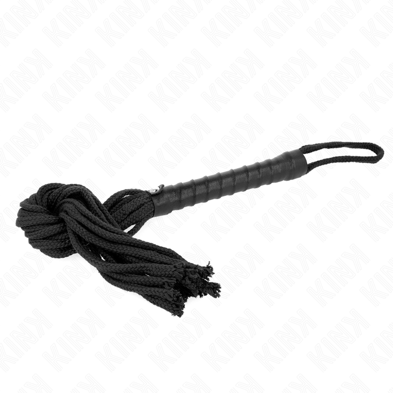 KINK - FOUET EN CORDE NOIRE 56 CM