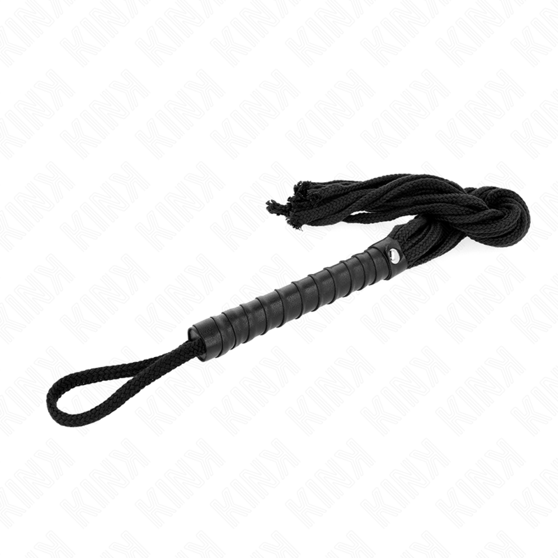 KINK - FOUET EN CORDE NOIRE 56 CM