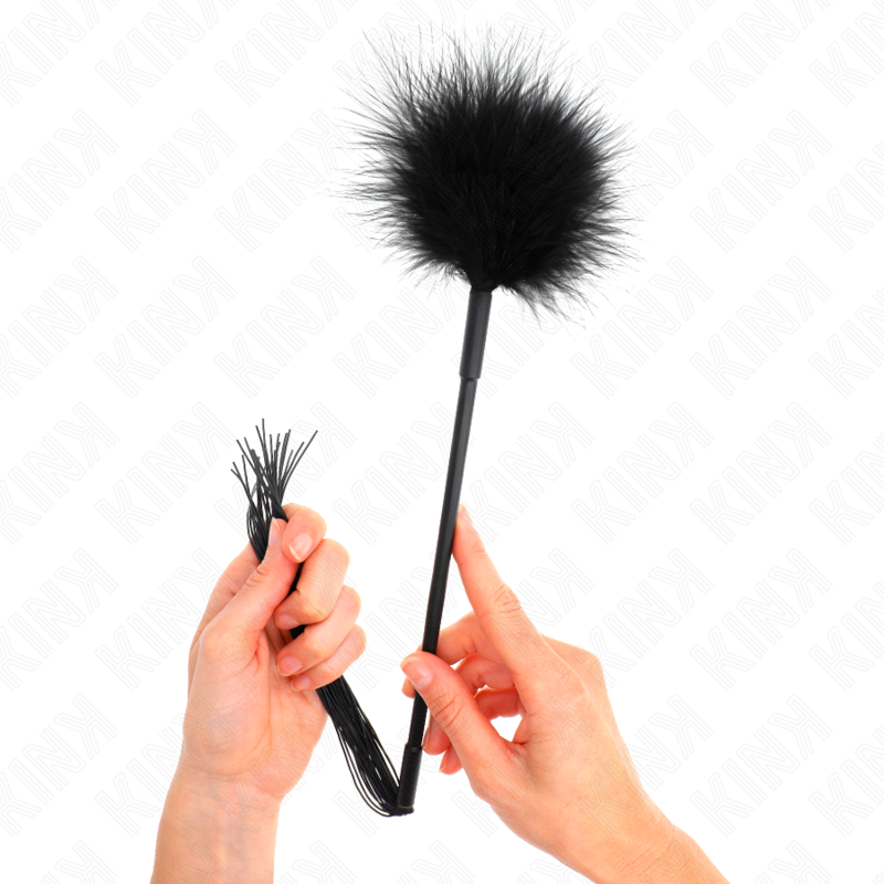 KINK - FOUET EN SILICONE AVEC PLUMES POUR CHATOUILLEMENTS 47 CM
