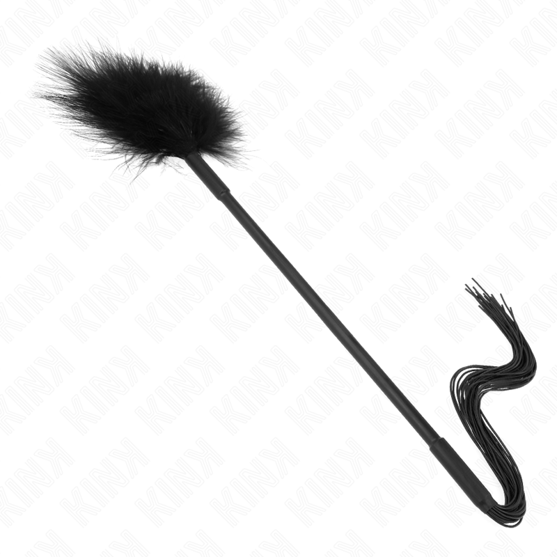KINK - FOUET EN SILICONE AVEC PLUMES POUR CHATOUILLEMENTS 47 CM