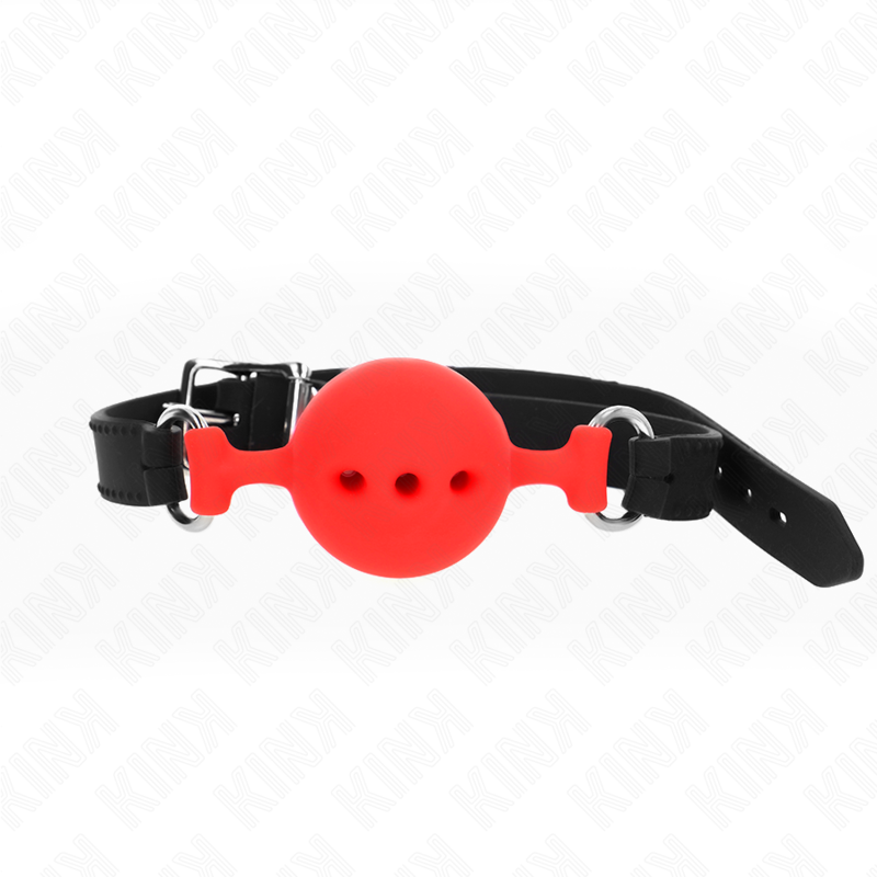 KINK - BATTES EN SILICONE INTÉGRAL 55 x 2 CM AVEC BOULE DE 4,5 CM TAILLE M ROUGE RÉGLABLE 35-51 CM
