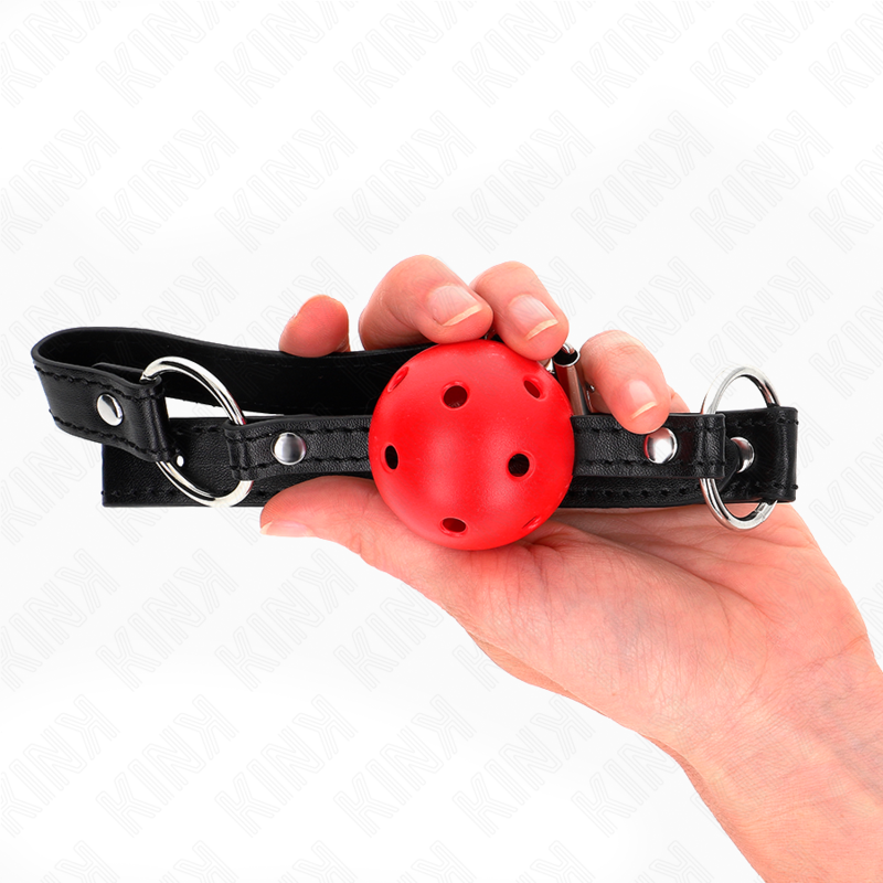 KINK - CREUX, DUR, BOULE ROUGE, 4,5 CM, BÂILLON, MODÈLE 1, 63,5 X 2 CM