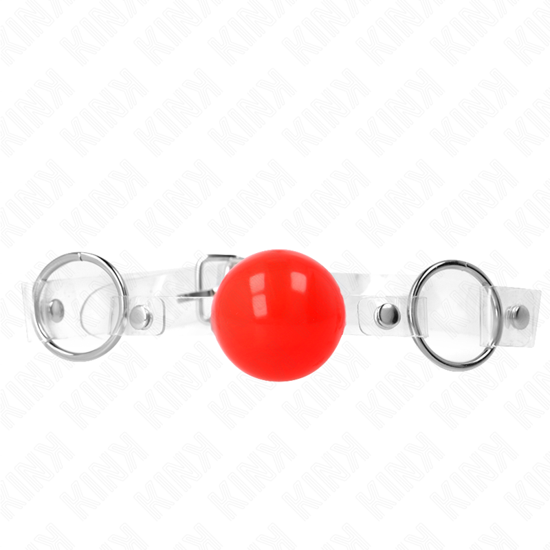 KINK - BAILLON SPHÉRIQUE PVC ROUGE TRANSPARENT 4 CM AJUSTABLE
