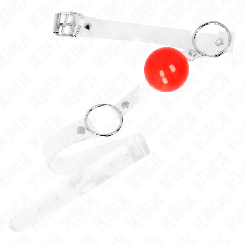 KINK - BAILLON SPHÉRIQUE PVC ROUGE TRANSPARENT 4 CM AJUSTABLE