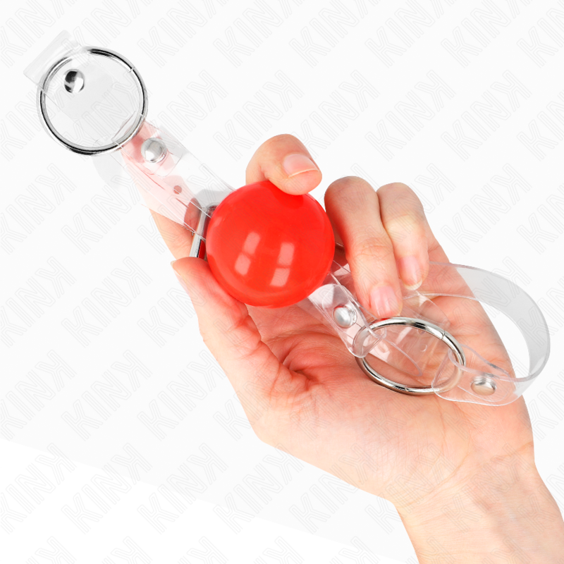 KINK - BAILLON SPHÉRIQUE PVC ROUGE TRANSPARENT 4 CM AJUSTABLE