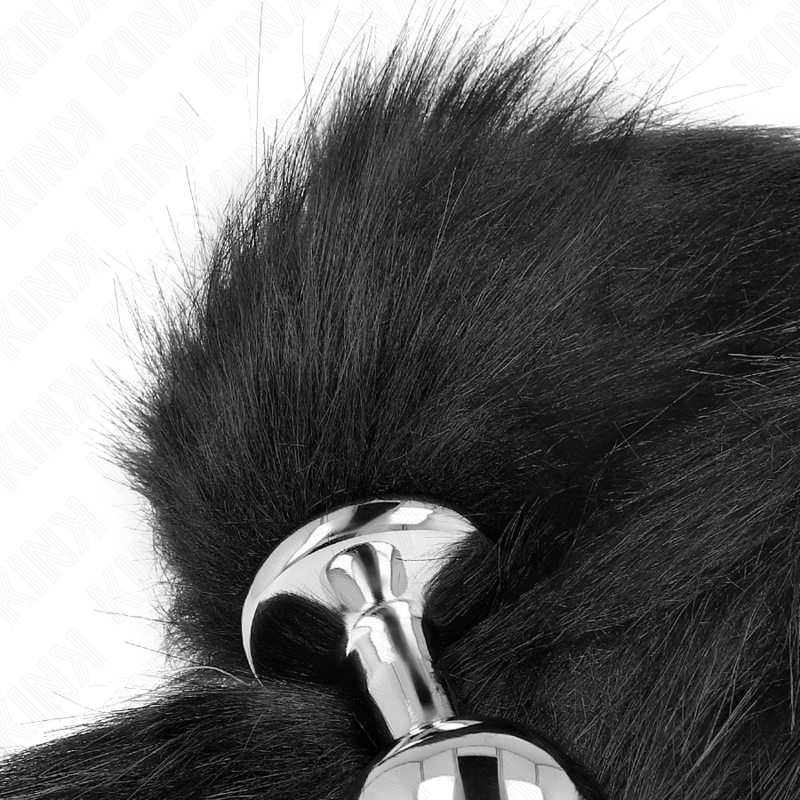 KINK - PLUG ANAL TAILLE M 8 X 3,5 CM AVEC QUEUE EN PLASTIQUE 40 CM NOIR