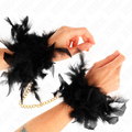 KINK - MENOTTES À PLUMES AVEC CHAÎNE DORÉE MODÈLE 1