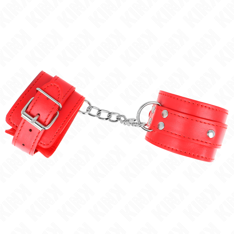 KINK - MENOTTES 3 ANNEAUX RÉGLABLES ROUGES 17,5-25 CM X 6 CM