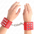 KINK - MENOTTES AVEC FERMETURE À PRESSION ROUGE RÉGLABLES 19-24 CM X 5,5 CM