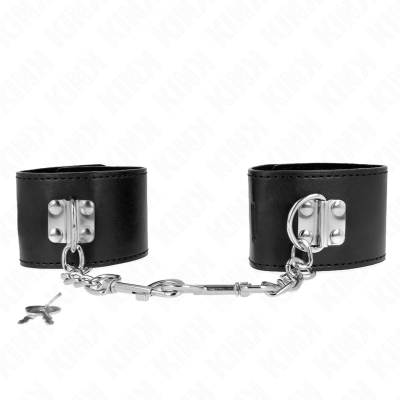 KINK - MENOTTES AVEC VERROU DE SÉCURITÉ NOIR RÉGLABLE 16-23 CM X 5,5 CM