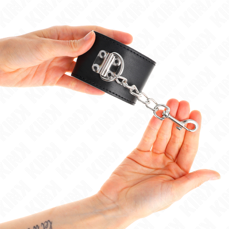 KINK - MENOTTES AVEC VERROU DE SÉCURITÉ NOIR RÉGLABLE 16-23 CM X 5,5 CM