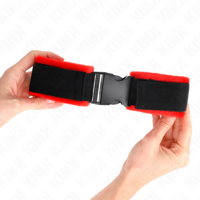 KINK - MENOTTES VELCRO EN NYLON NOIR MODÈLE 1 RÉGLABLES 25-35 CM X 6 CM