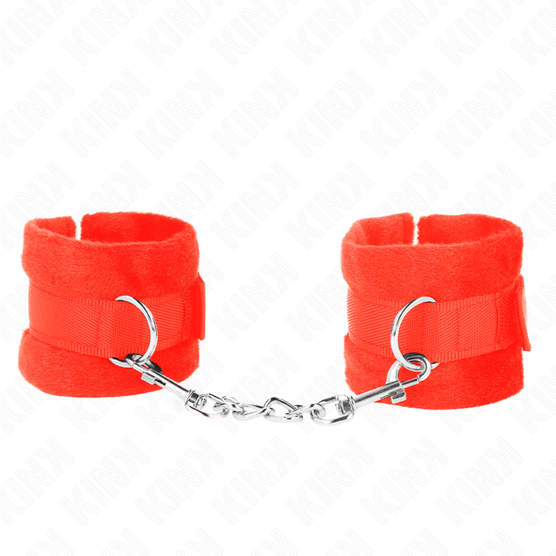 KINK - MENOTTES EN FOURRURE POUR DÉBUTANTS ROUGES 30 X 7 CM