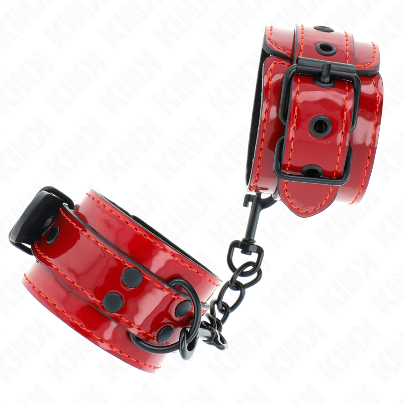 KINK - MENOTTES DE POIGNETS ROUGE FONCÉ 23 X 5 CM