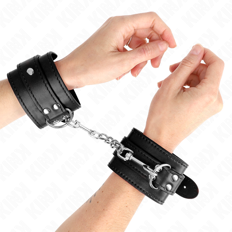 KINK - MENOTTES SIMPLES NOIRES AJUSTABLES 20-23 CM X 5,5 CM