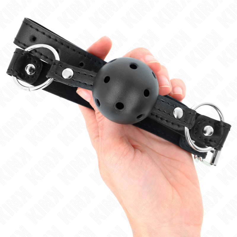 KINK - BAILLON BOULE NOIRE CREUSE 4,5 CM MODÈLE GAG 1 63,5 X 2 CM
