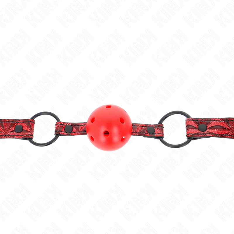 KINK - BALLE À MOTIF LOSANGES 4,5 CM MODÈLE BÂILLON 1 64,5 CM RÉGLABLE 42-60 CM