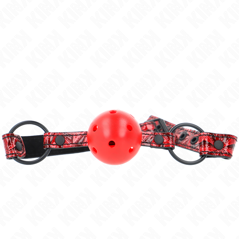 KINK - BALLE À MOTIF LOSANGES 4,5 CM MODÈLE BÂILLON 1 64,5 CM RÉGLABLE 42-60 CM