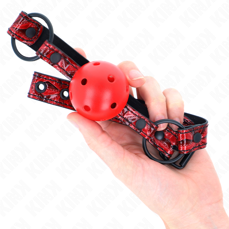 KINK - BALLE À MOTIF LOSANGES 4,5 CM MODÈLE BÂILLON 1 64,5 CM RÉGLABLE 42-60 CM