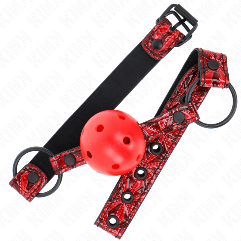 KINK - BALLE À MOTIF LOSANGES 4,5 CM MODÈLE BÂILLON 1 64,5 CM RÉGLABLE 42-60 CM