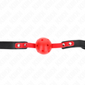 KINK - BOULE CREUSE ROUGE, 4 CM, BAILLON, SANGLE NOIRE 60 x 2 CM, RÉGLABLE 37-52 CM