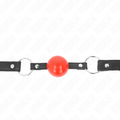 KINK - BÂILLON BOULE 4 CM AVEC SERRURE BOULE ROUGE SANGLE NOIRE 60 x 2 CM