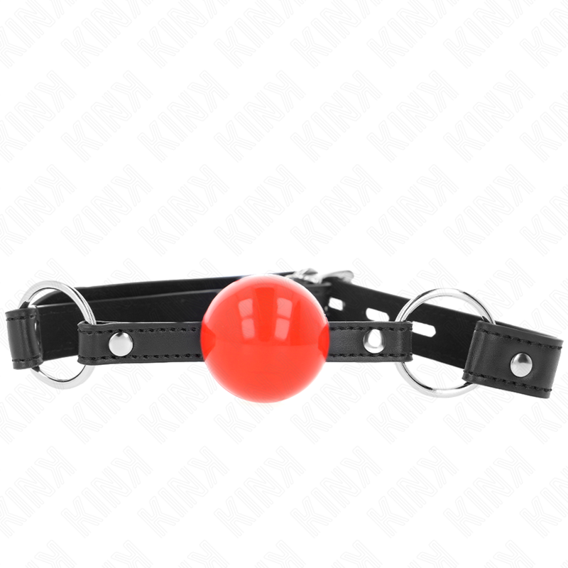 KINK - BÂILLON BOULE 4 CM AVEC SERRURE BOULE ROUGE SANGLE NOIRE 60 x 2 CM