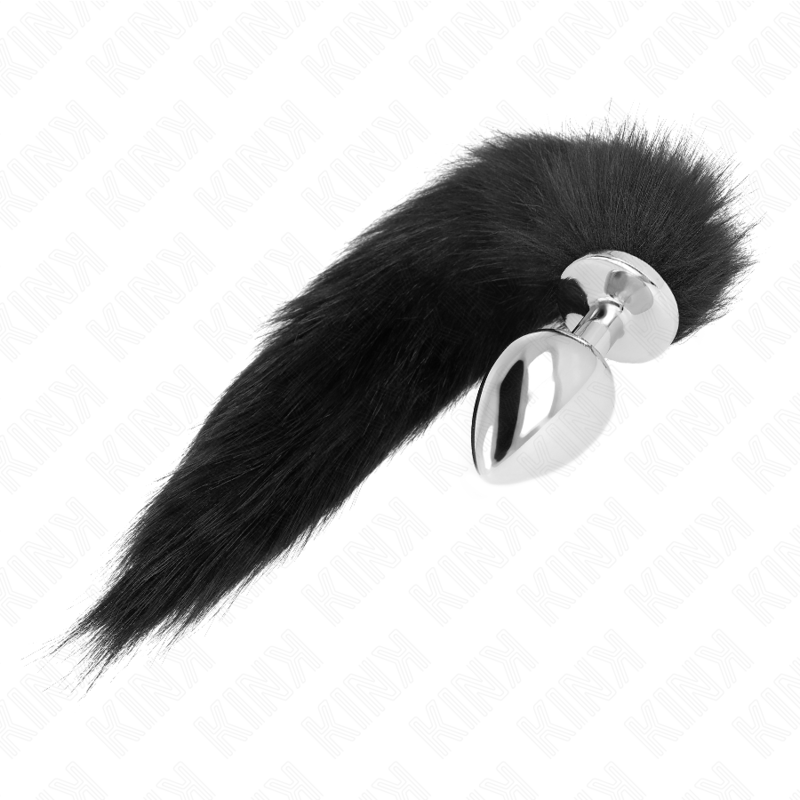 KINK - PLUG ANAL TAILLE L 10 X 4 CM AVEC QUEUE EN PLASTIQUE 40 CM NOIR