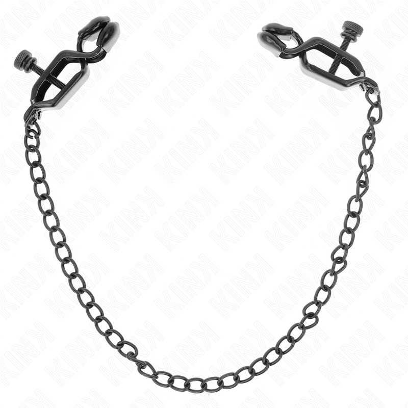 KINK - CHAÎNE PLATE PINCES À TÉTONS NOIRES 30 CM