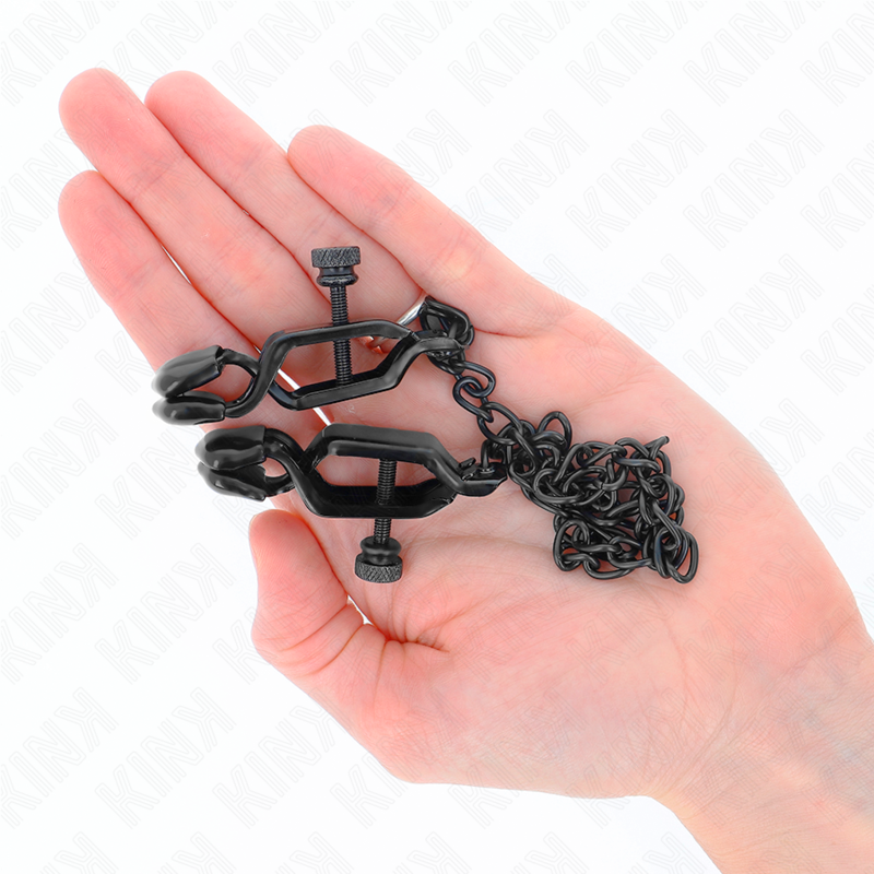 KINK - CHAÎNE PLATE PINCES À TÉTONS NOIRES 30 CM
