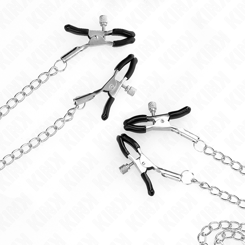 KINK - 4 pinces réglables pour tétons et clitoris, argenté