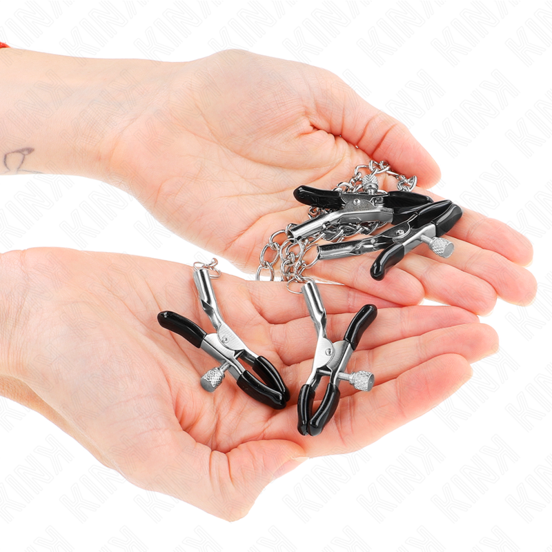 KINK - 4 pinces réglables pour tétons et clitoris, argenté