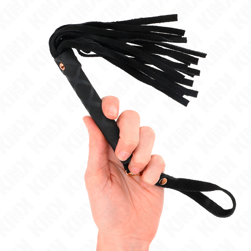 KINK - MINI-FOUET EN DAIM NOIR 30 CM