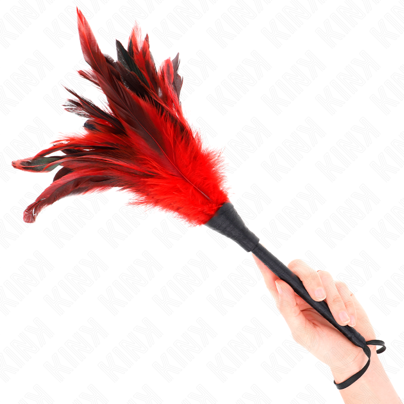 KINK - RED MAIDS HORNFORM CHATOUILLE PLUMES DE POULET 36 CM
