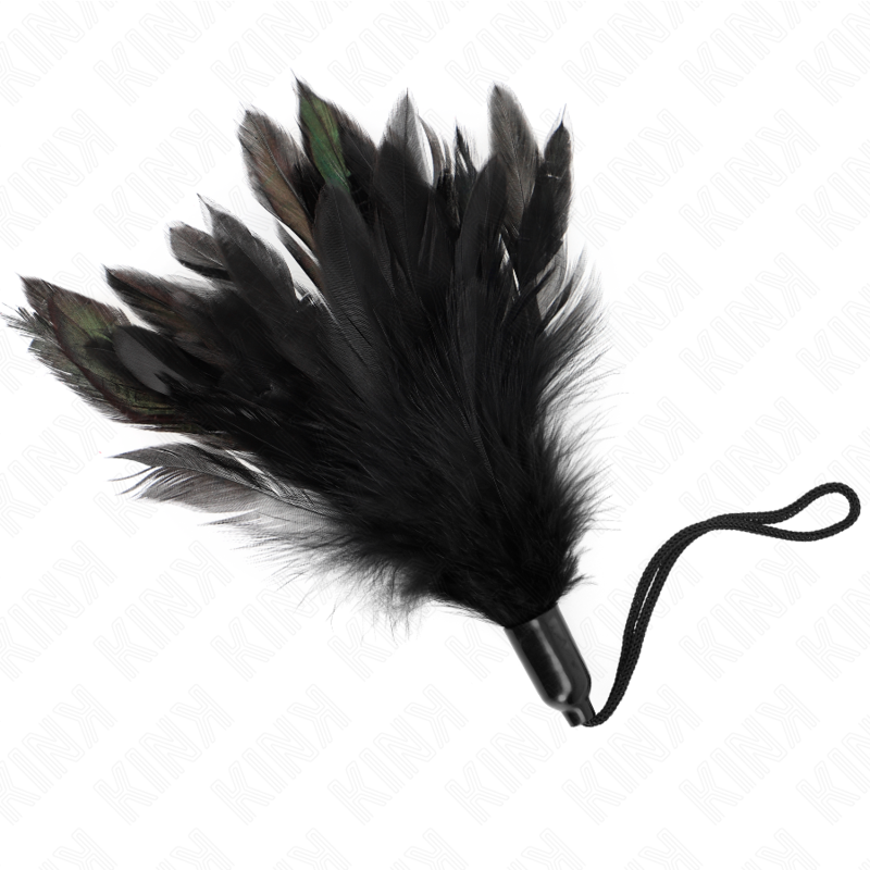 KINK - PLUMEAUX DE CHATOUILLEMENT AVEC POIGNÉE EN CORDE BASE PLASTIQUE 15 CM